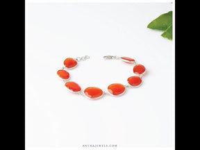  carnelian silver bracelet