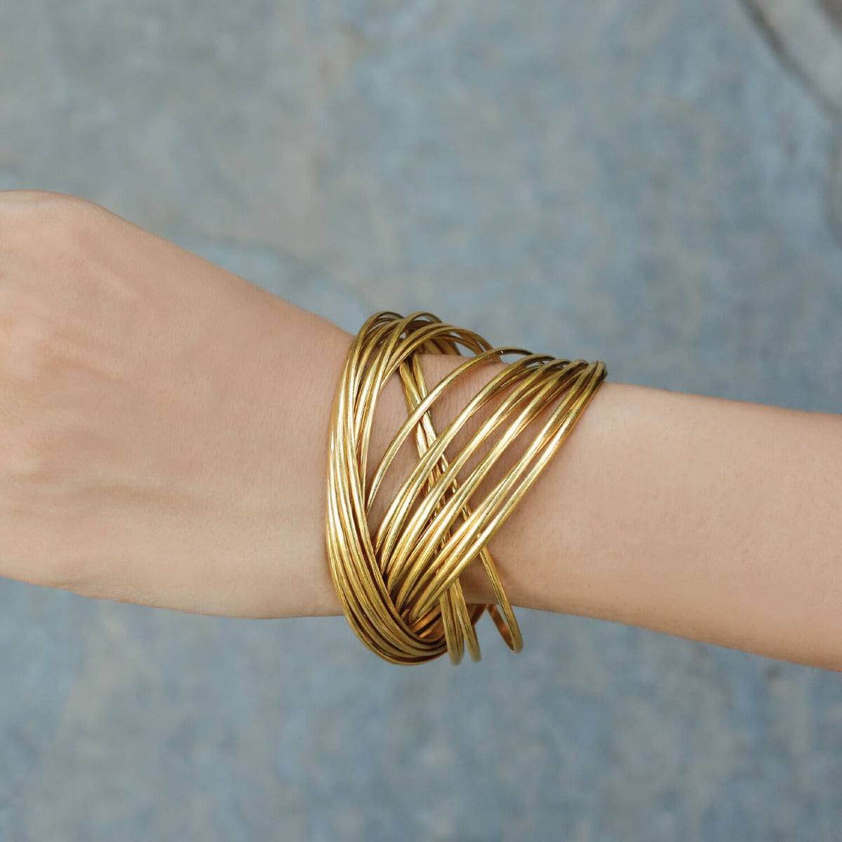 Charming gold plated silver interlinked  bangle