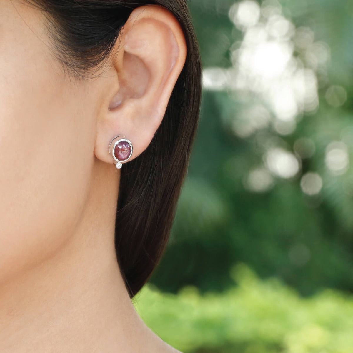 Glorious star ruby & diamond earrings