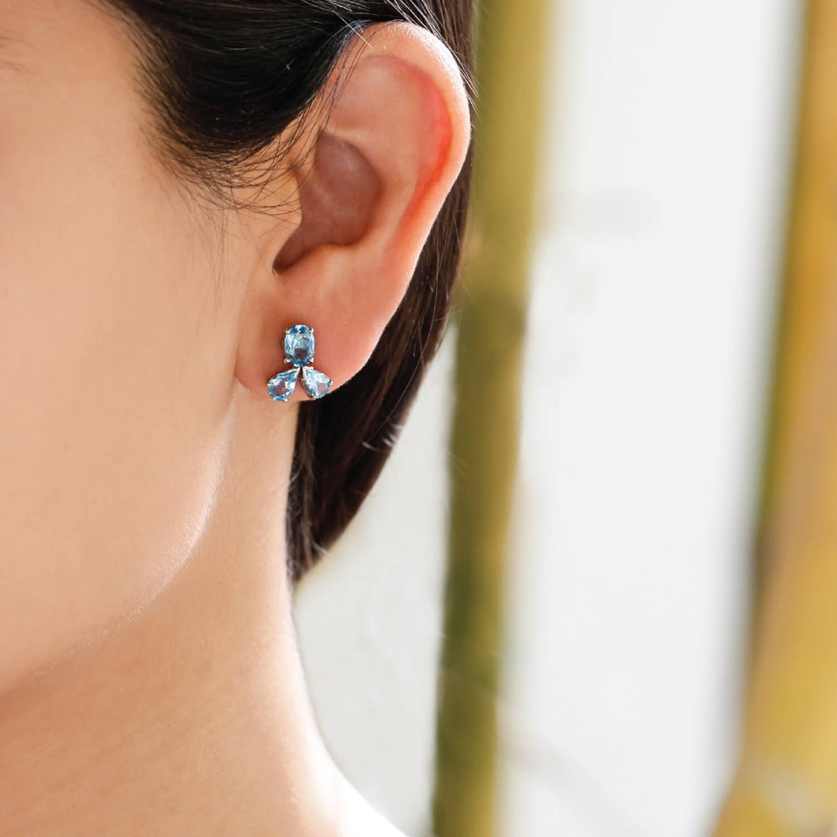 silver earrings, sterling silver earrings, blue topaz earrings, buy blue topaz jewelry, multi color earrings, fancy earrings, gemstone earrings, blue topaz studs, silver studs
