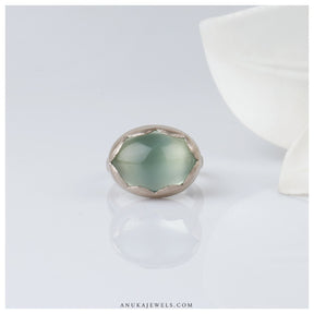 silver green ring