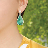 Erratic Pearl and Malachite Earrings