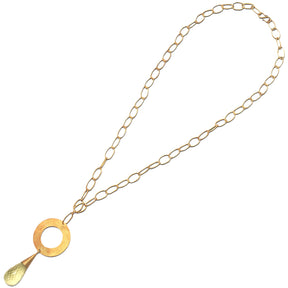 Gold plated silver links with lemon citrine necklace