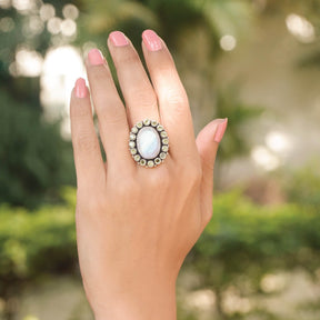 silver ring, sterling silver ring, moonstone ring, silver moonstone ring, white ring, silver white ring, white silver ring, colorstone ring, silver colorstone ring