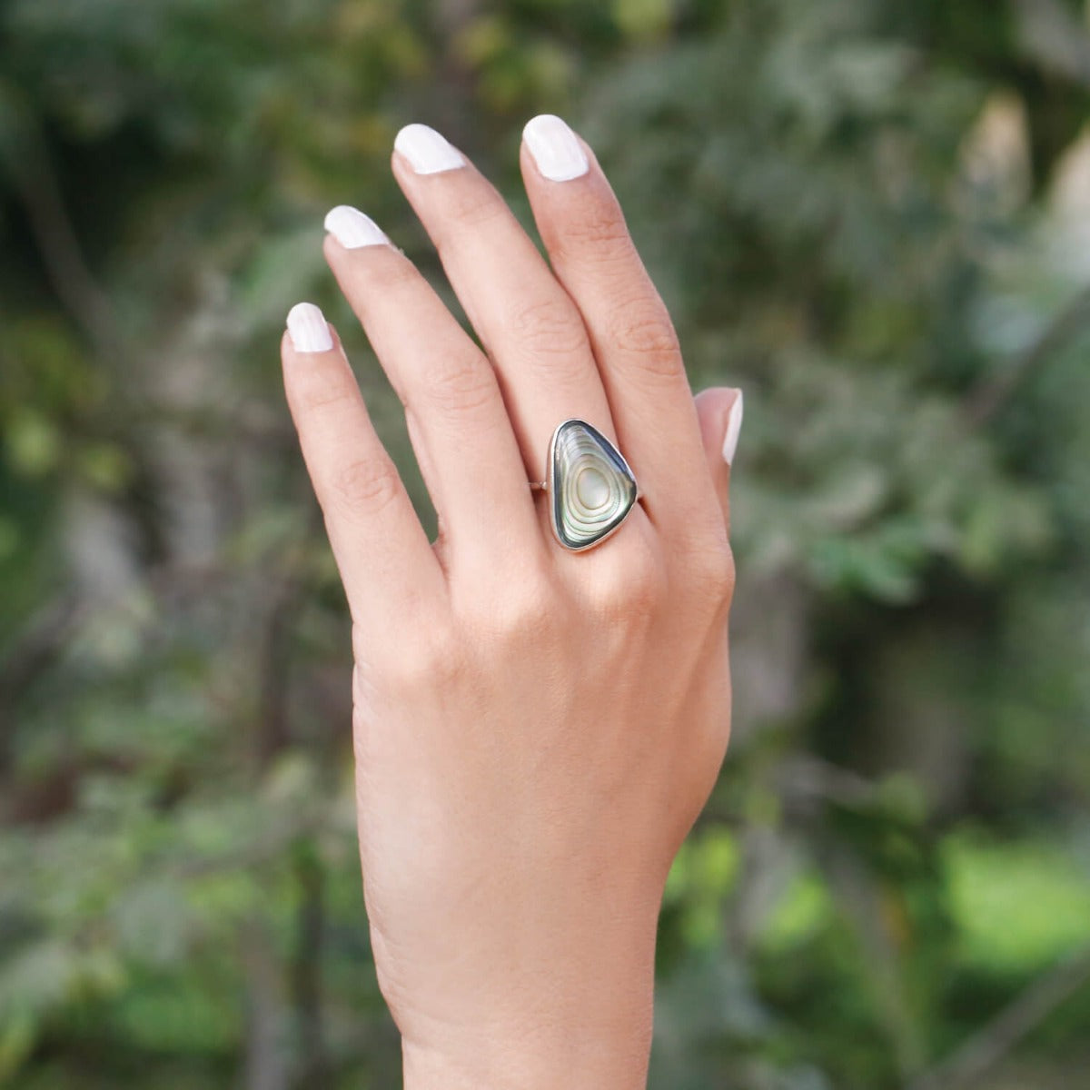 Stunning abalone silver ring