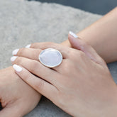silver ring, sterling silver ring, chalcedony ring, silver chalcedony ring, blue ring, silver blue ring, blue silver ring, oval ring, blue oval ring