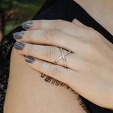 silver ring, sterling silver ring, diamond ring, cross shaped ring, silver diamond ring, diamond silver ring, luxurious ring