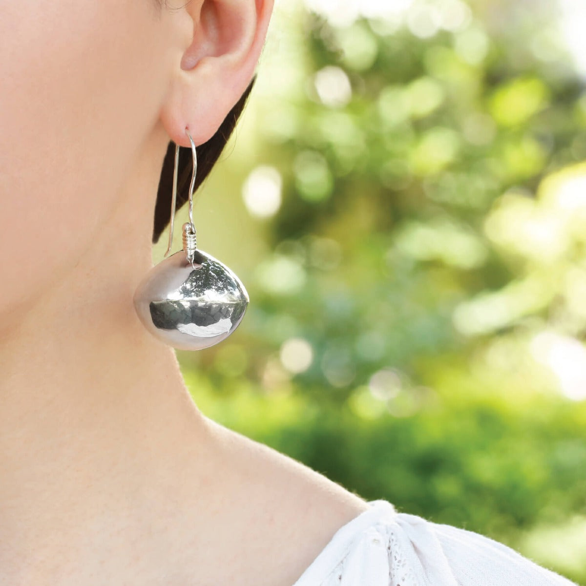 Sterling silver earring, silver ball earrings, jewellery, Modern earrings.