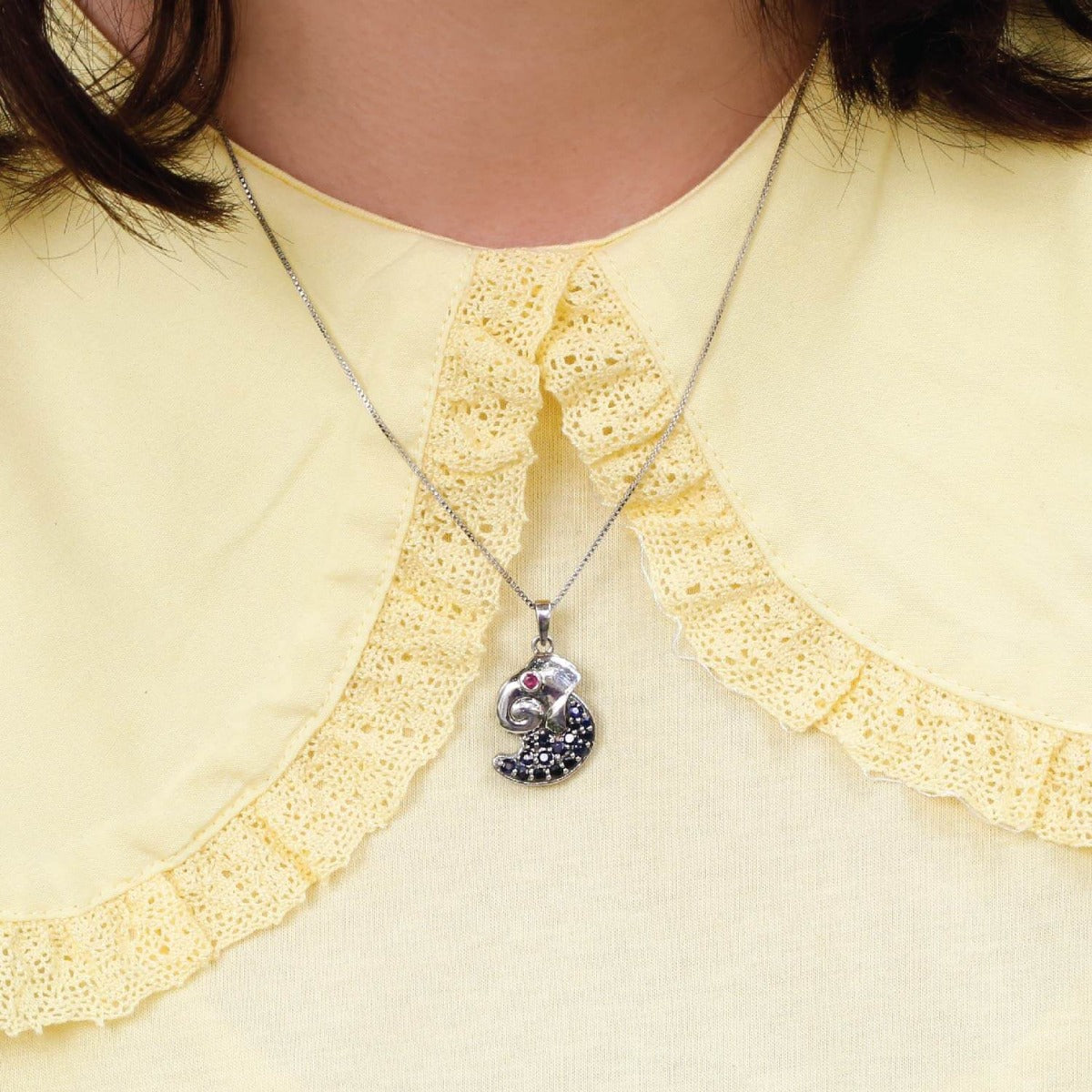 elephant pendant, silver pendant, silver pendant, sterling silver pendant, color stone jewelry, colorstone pendant