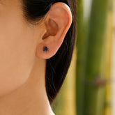 sapphire earrings, silver earrings, sterling silver earrings, buy sapphire earrings, sapphire jewelry, blue earrings, sapphire studs, buy studs online, buy sapphire studs