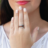 Astounding Garnet and Silver 925 Ring