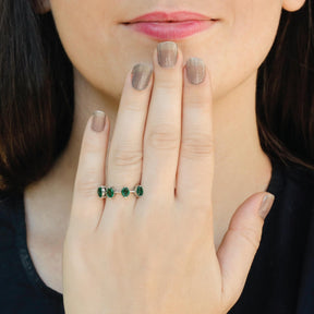 Emerald ring, silver emerald ring, emerald silver ring, green ring, green silver ring, silver-green ring, silver ring, sterling silver ring, four emeralds ring, unique ring