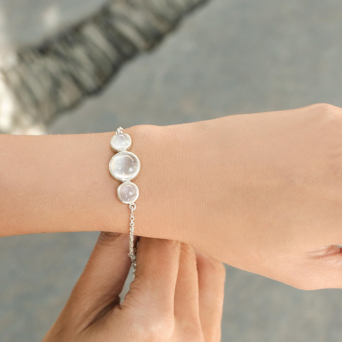silver bracelet, sterling silver bracelet, moonstone bracelet, silver moonstone bracelet, white bracelet, silver white bracelet, white silver bracelet