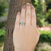 Emerald ring, silver emerald ring, emerald silver ring, green ring, green silver ring, silver green ring, silver ring, sterling silver ring, 3 in one emerald ring, diamond ring, silver diamond ring, diamond silver ring, white ring, white silver ring, silv