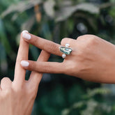 Pearl & Abalone silver ring