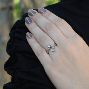 silver ring, sterling silver ring, aquamarine ring, silver wired aquamarine ring, blue ring, blue wired ring
