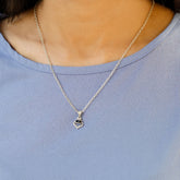 sapphire pendant, silver pendant, sterling silver pendant, buy sapphire pendant, sapphire jewelry, blue pendant, diamond pendant, sapphire & diamond pendant