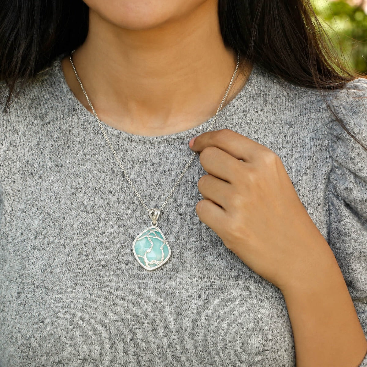 amazonite pendant, buy silver pendant, sterling silver pendant,  gemstone pendant, buy silver pendant, buy gemstone jewelry, buy jewelry online, amazonite jewelry, reticulated jewelry