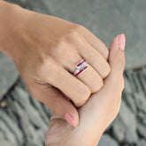 ruby ring, sterling silver ring, buy ruby ring, ruby jewelry, diamond ring, ruby & diamond ring