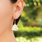 Abalone shell triangle drop earrings