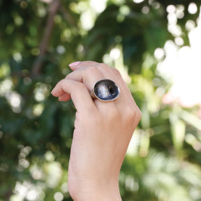 18K gold plated ring, modern ring, antique ring, oval shape ring, Uniquely earthy silver ring, sterling silver ring