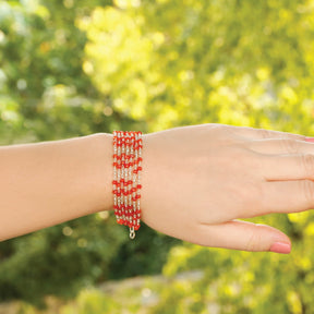 silver bracelet, sterling silver bracelet, carnelian bracelet, carnelian silver bracelet, orange bracelet,  orange silver bracelet, silver orange bracelet, carnelian beads bracelet, 7 line bracelet, 7 line beads bracelet, orange beads bracelet, silver ora