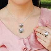 Colorful abalone shell duo necklace