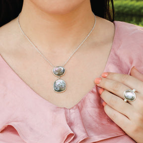 Colorful abalone shell duo necklace