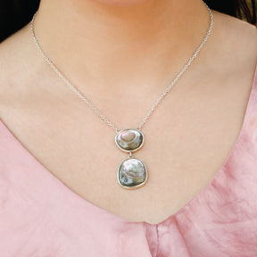 Colorful abalone shell duo necklace