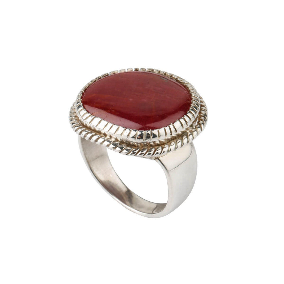 natural ruby ring close up cabochon stone milgrain detail