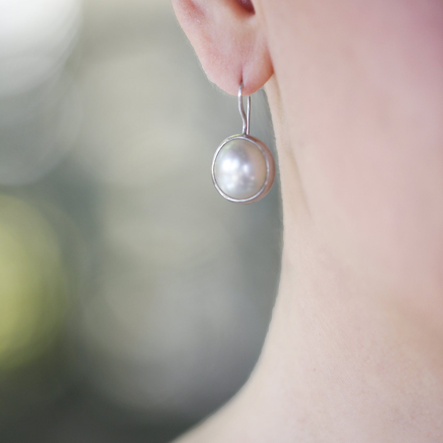 Silver 925 Earrings with South Sea Pearls