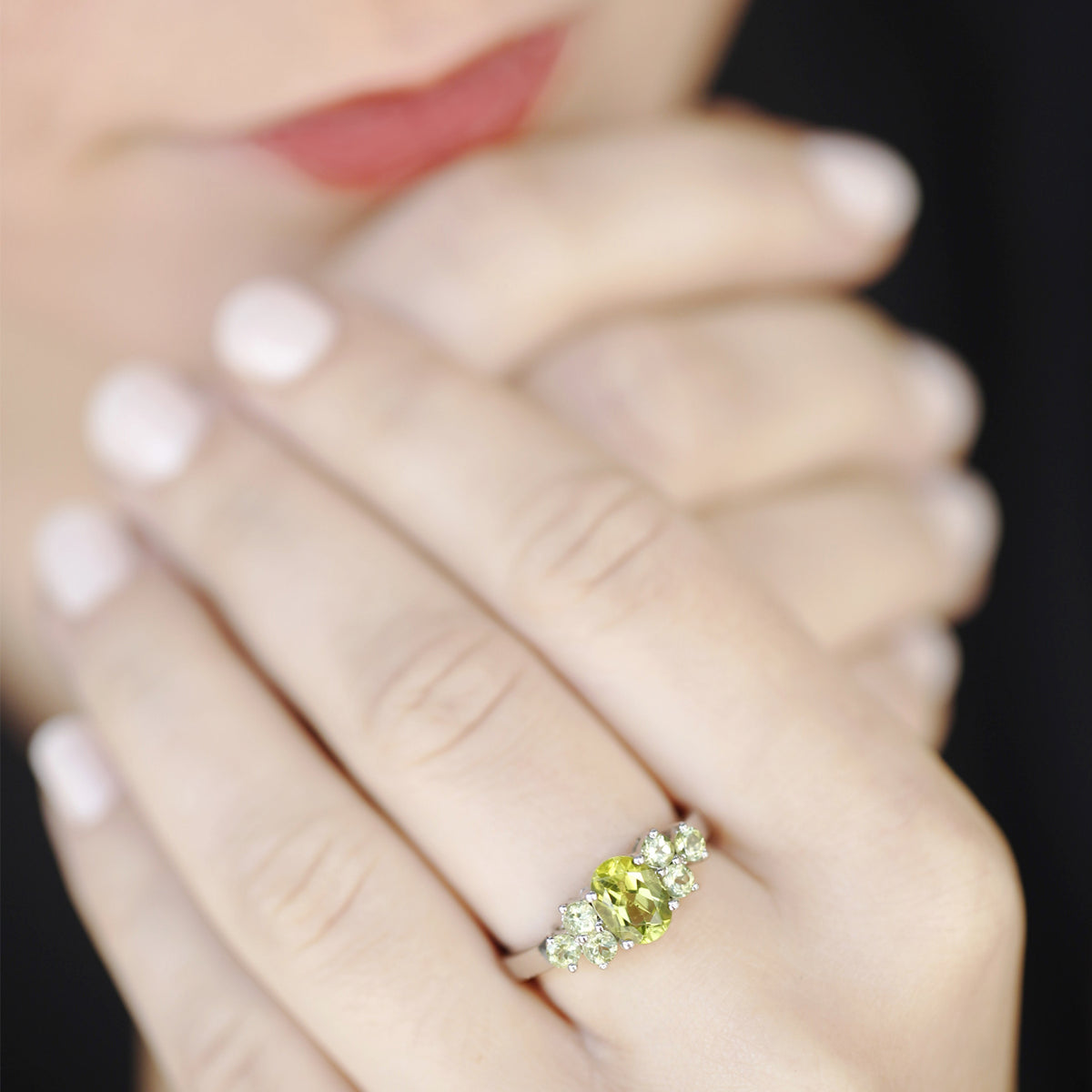 Silver Ring with Peridot, sterling silver ring, silver ring, peridot ring, gemstone ring