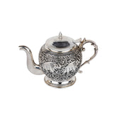 Elephant carving silver tea pot