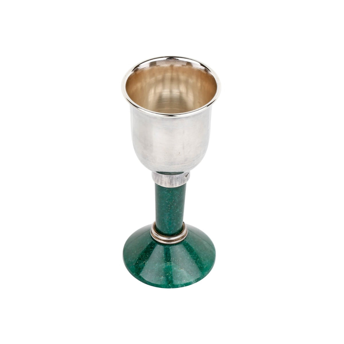 Green Jade silver long candle holder