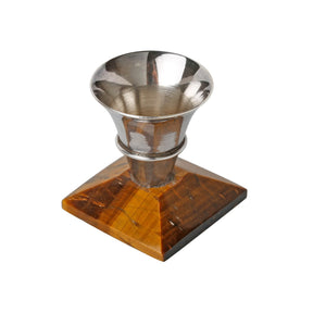 Tiger eye silver candle stand