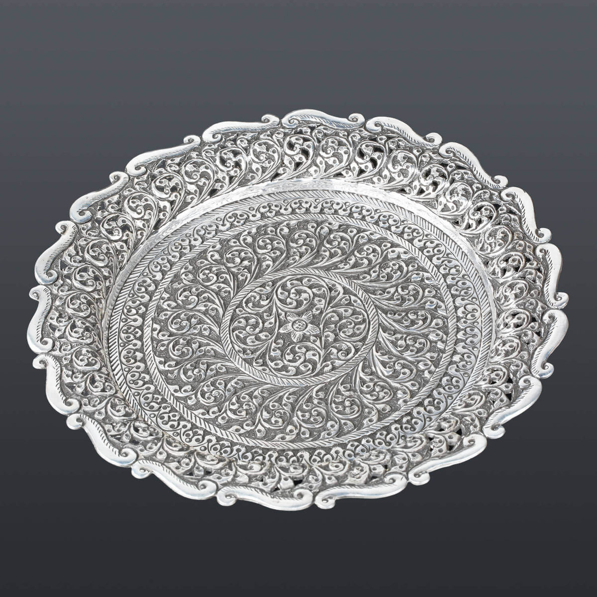 silver plates, sterling silver plates, floral plates, decor, decoration, tableware, handmade, handcrafted, Festival, Showpiece, Gifts, Gifting