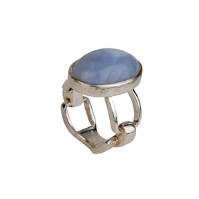 Chalcedony Silver Chain Ring