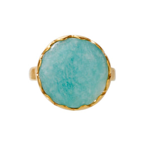 Amazonite Gold plated silver ring