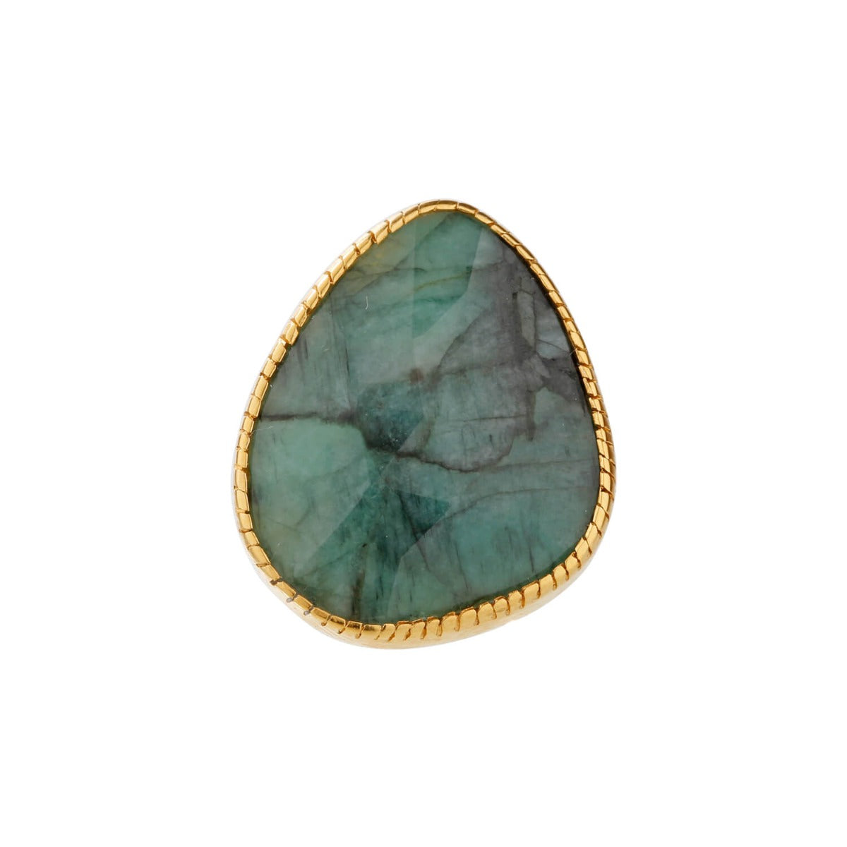 Emerald 18k Gold plated Silver Ring