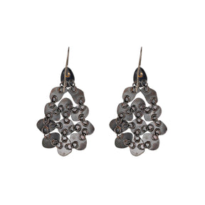 Flexible Flower Two Tone Hanging Earrings