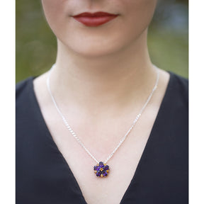 Silver Pendant with Amethyst and Citrine