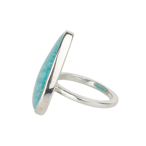 Drop Shaped Amazonite Ring