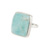 Square Amazonite Silver Ring, amazonite ring, blue ring, light blue ring, square ring,Red onyx, Black onyx, jewelry, Certified jewelry, Oval ring, square ring, round ring, Abalone, Labradorite, Morganite, Lemon quartz, quartz, Tanzanite, Iolite, Blue, Vio