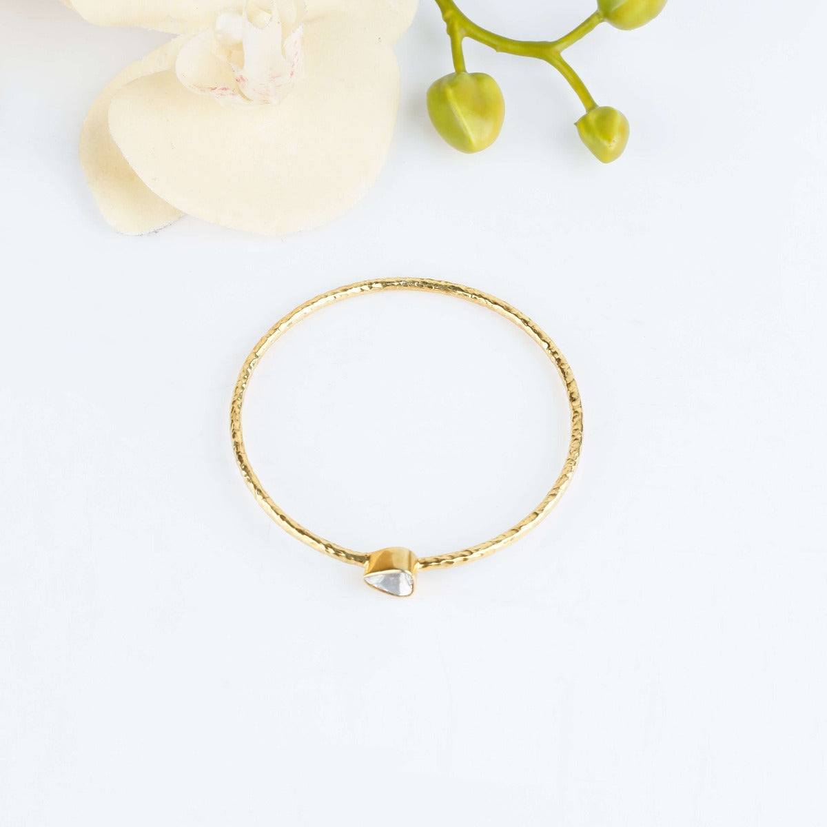 Gold plated diamond bangle