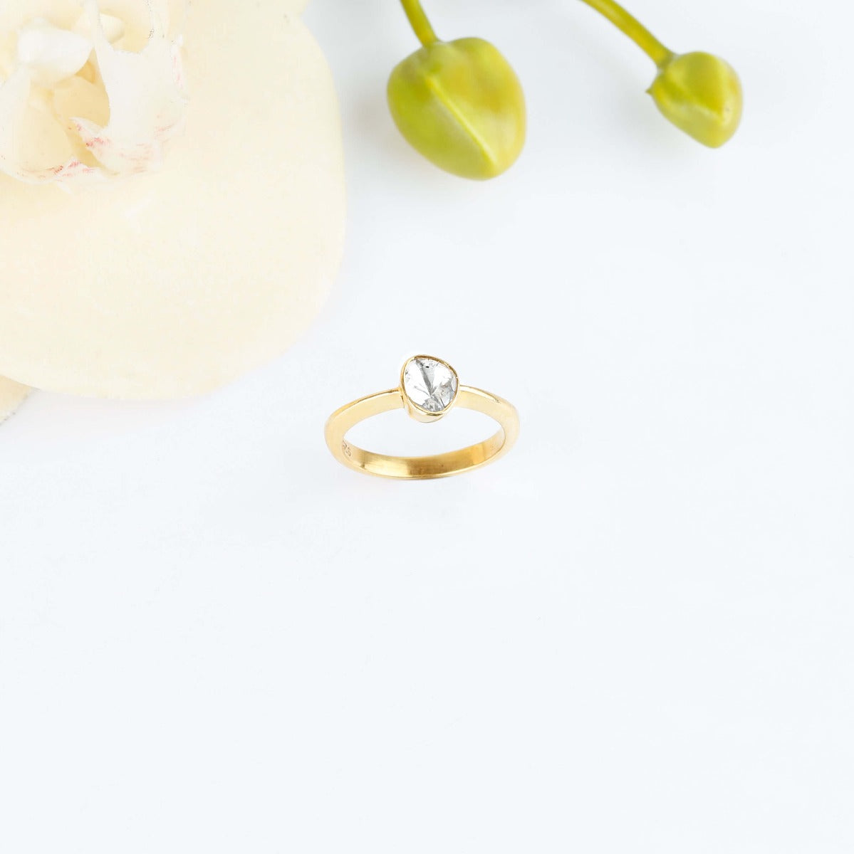Beauteous gold plated diamond ring