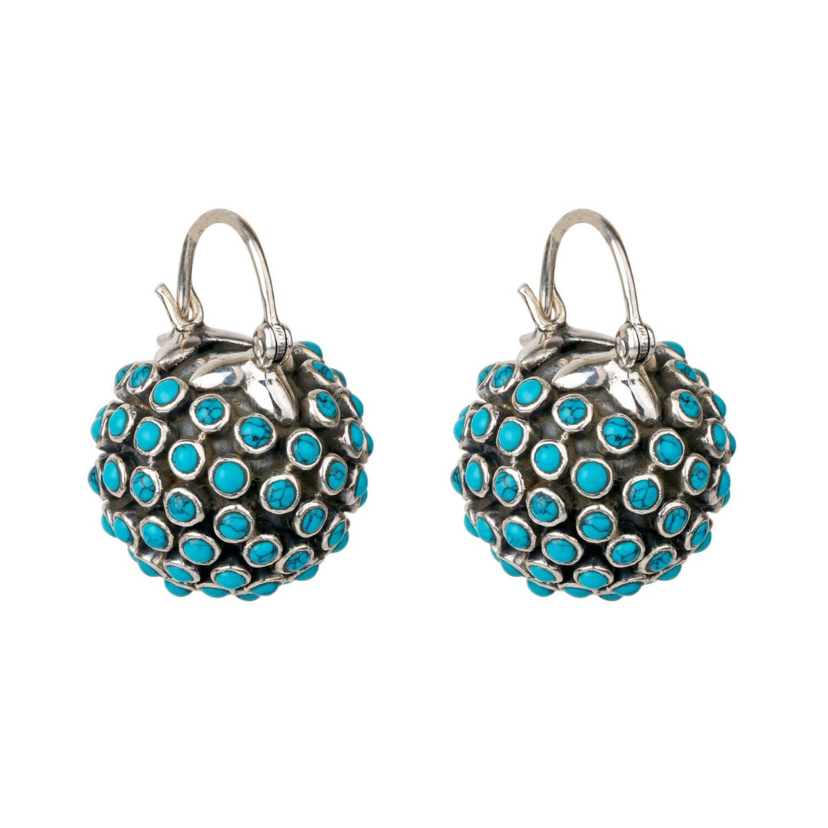 Turquoise round hoops