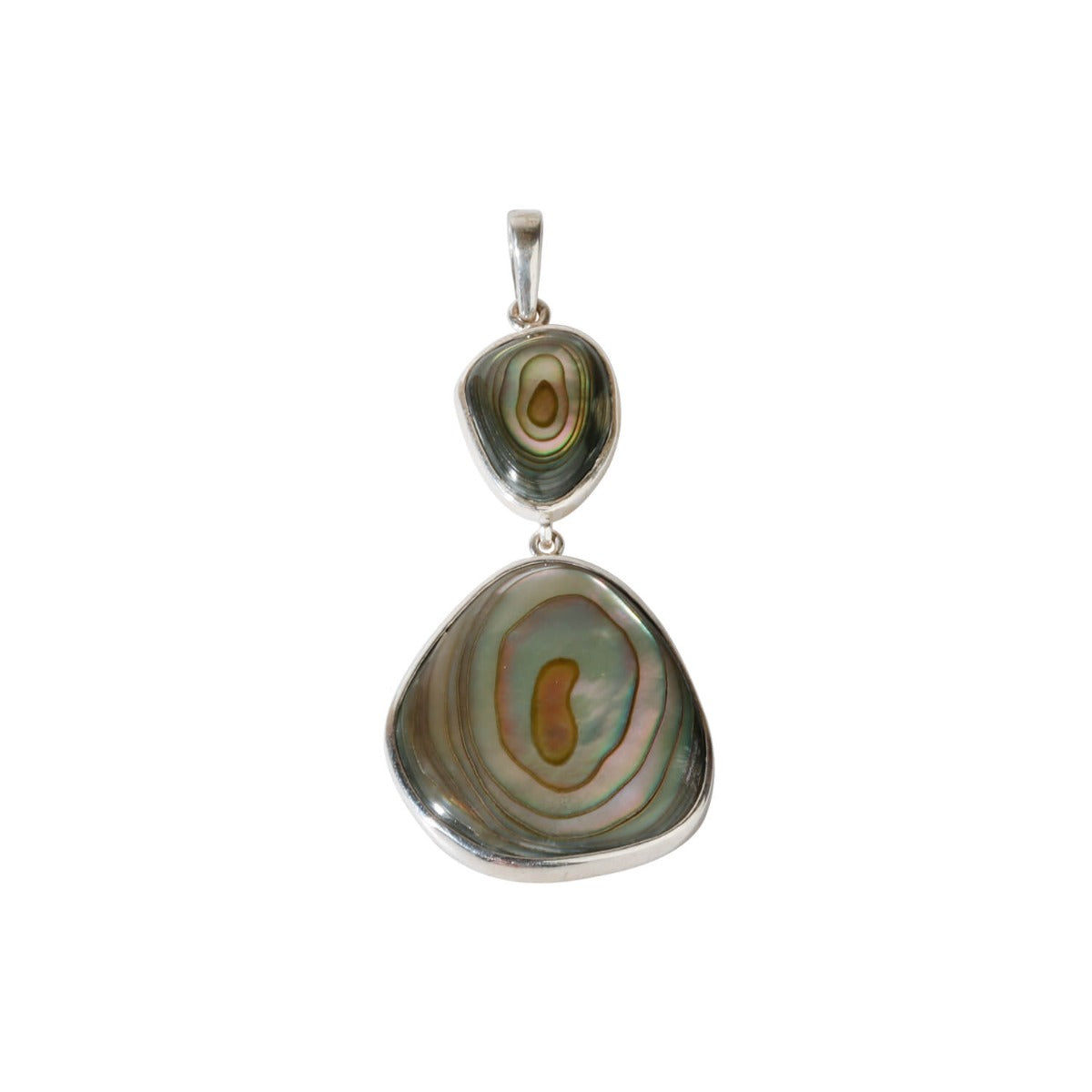Twin abalone silver pendant