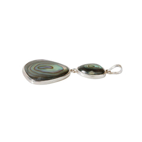 Twin abalone silver pendant