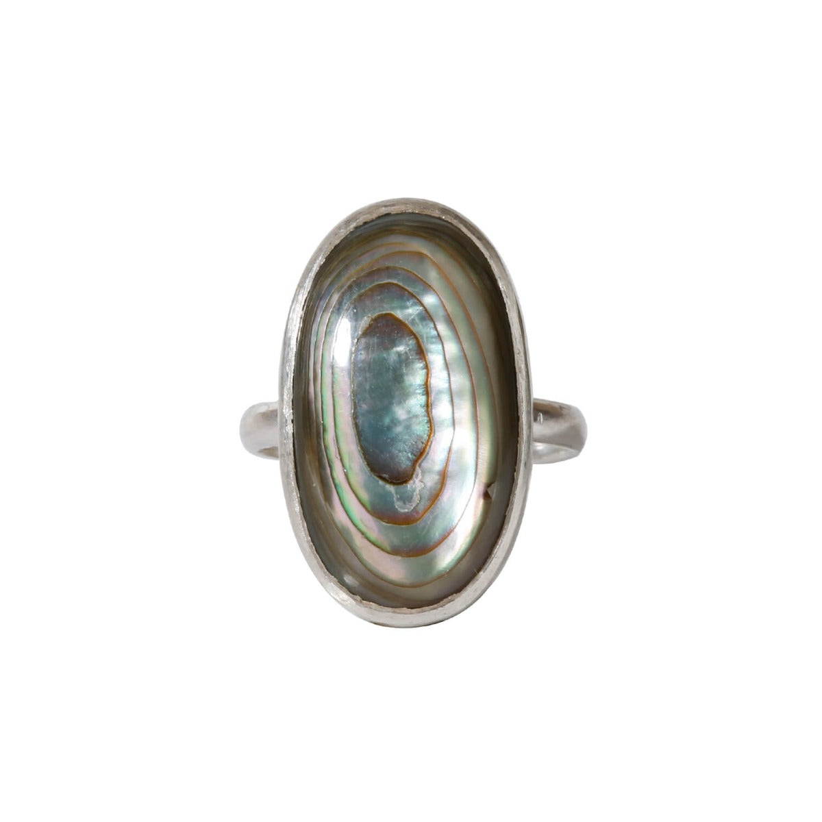 Starry night Abalone sterling silver ring