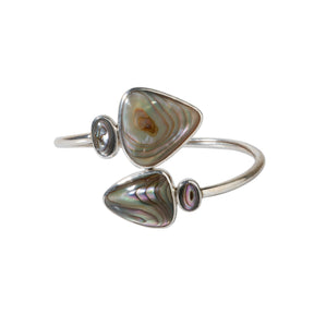 Triangular end abalone bangle